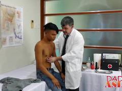 Whorish Asian twink Mikal gets freaky with doctor Daddy Mike