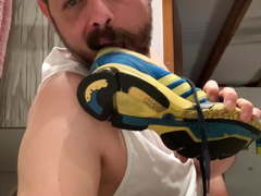 Smelling and licking my dirty old sneakers and socks