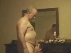 Sucking off daddy  big cock