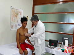 Doctor daddy tugs twink before shoving his rod deep inside